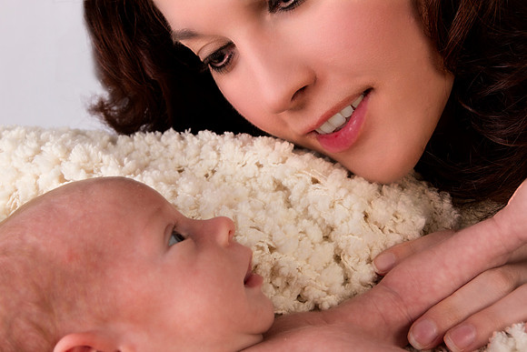 portrait of mother and child
